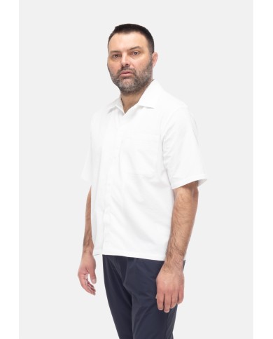 HERNO Camicia uomo mezza manica bianca