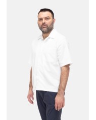 HERNO Camicia uomo mezza manica bianca