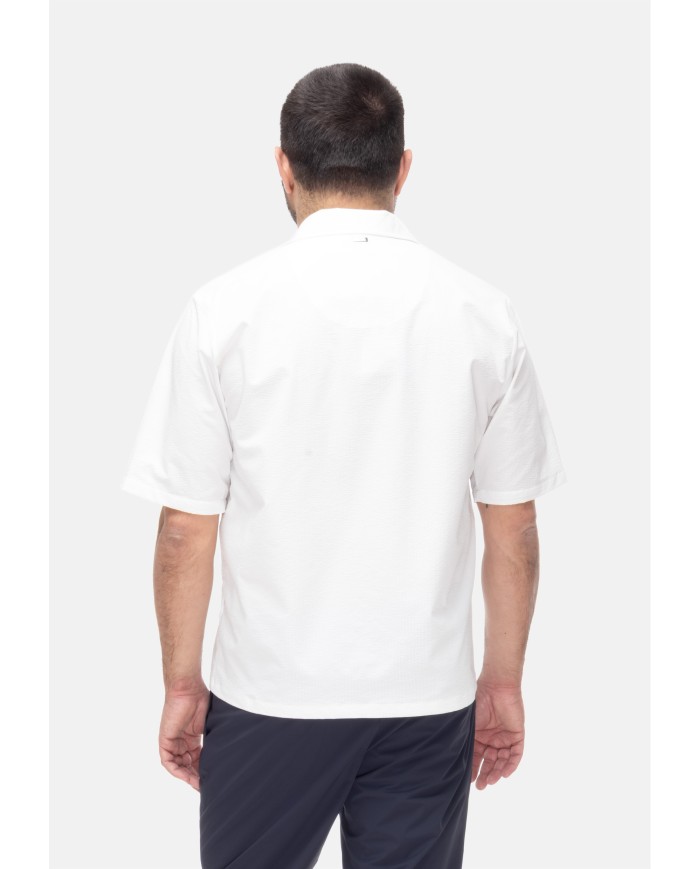HERNO Camicia uomo mezza manica bianca