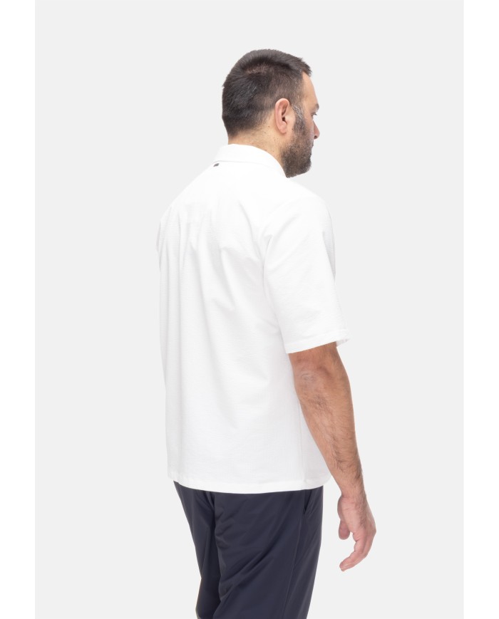 HERNO Camicia uomo mezza manica bianca