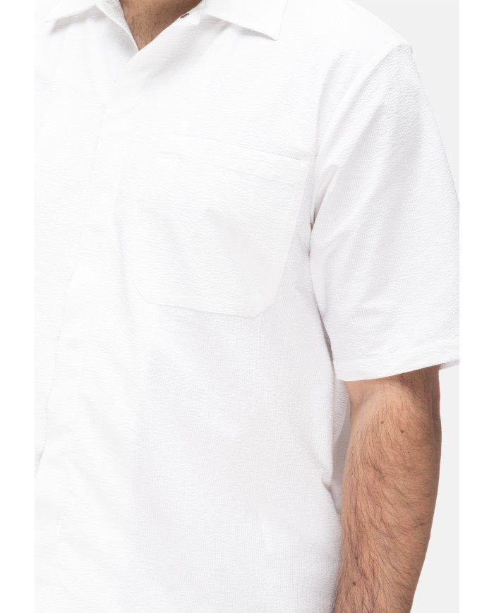 HERNO Camicia uomo mezza manica bianca