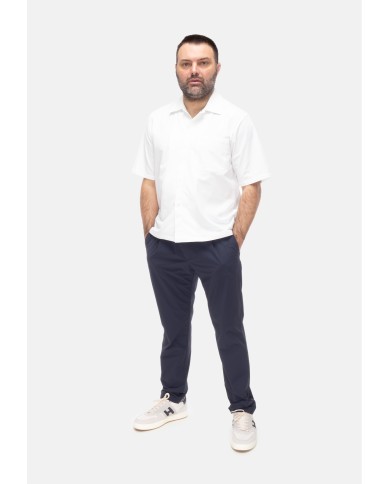 HERNO Camicia uomo mezza manica bianca