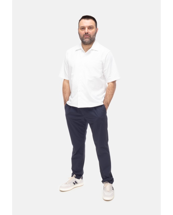 HERNO Camicia uomo mezza manica bianca