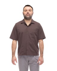 HERNO Camicia uomo mezza manica Moro