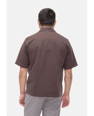 HERNO Camicia uomo mezza manica Moro