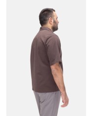 HERNO Camicia uomo mezza manica Moro