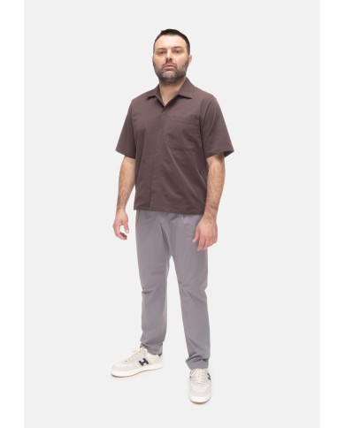 HERNO Camicia uomo mezza manica Moro