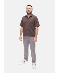 HERNO Camicia uomo mezza manica Moro