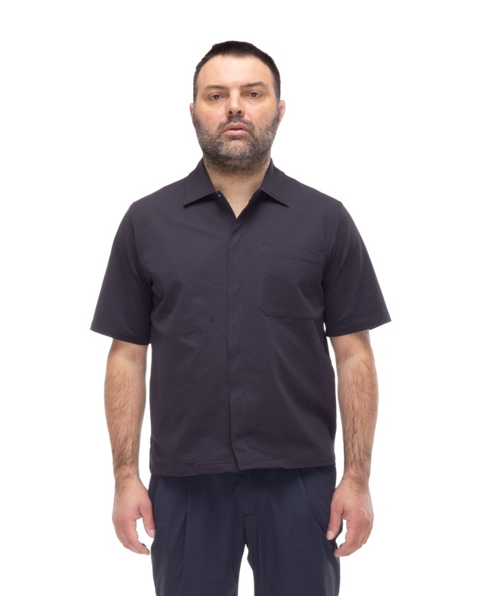 HERNO Camicia uomo manica corta Blu