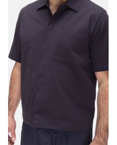 HERNO Camicia uomo manica corta Blu