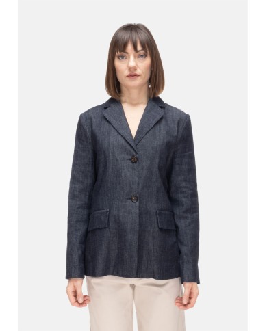 'S MAX MARA Giacca denim donna monopetto blu