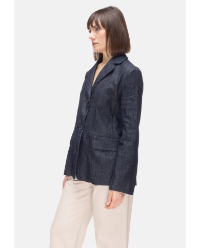 'S MAX MARA Giacca denim donna monopetto blu