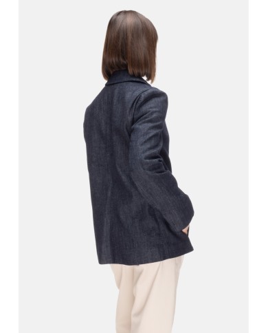 'S MAX MARA Giacca denim donna monopetto blu