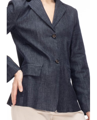 'S MAX MARA Giacca denim donna monopetto blu