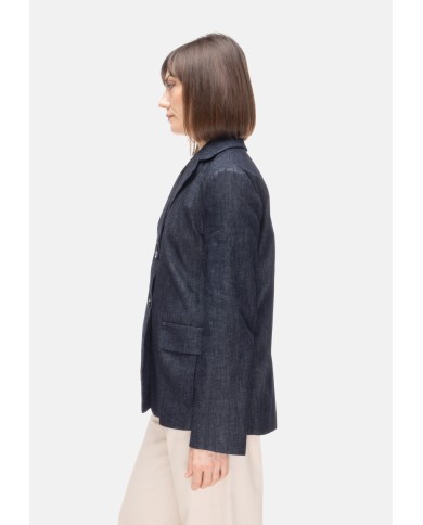 'S MAX MARA Giacca denim donna monopetto blu