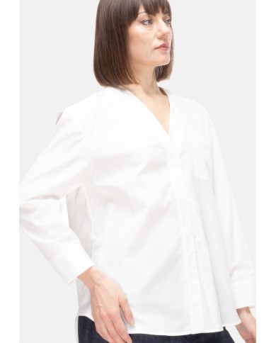 'S MAX MARA Camicia donna scollo V bianca
