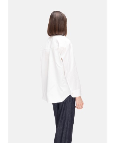 'S MAX MARA Camicia donna scollo V bianca