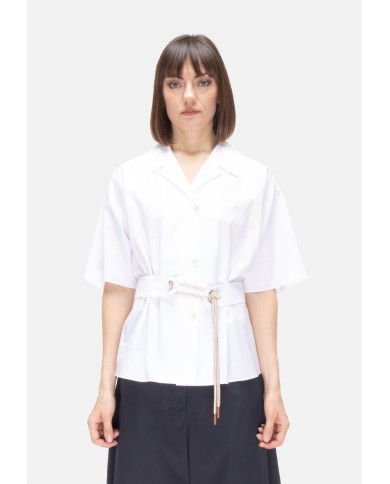 'S MAX MARA Camicia donna con cintura bianca