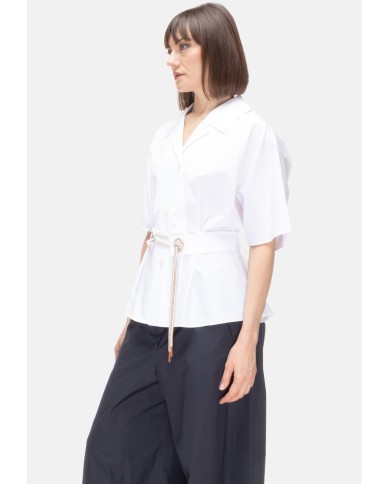 'S MAX MARA Camicia donna con cintura bianca