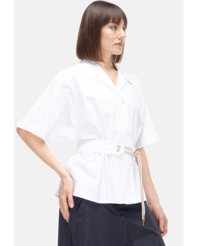 'S MAX MARA Camicia donna con cintura bianca