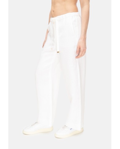 'S MAX MARA Pantaloni donna lino bianchi