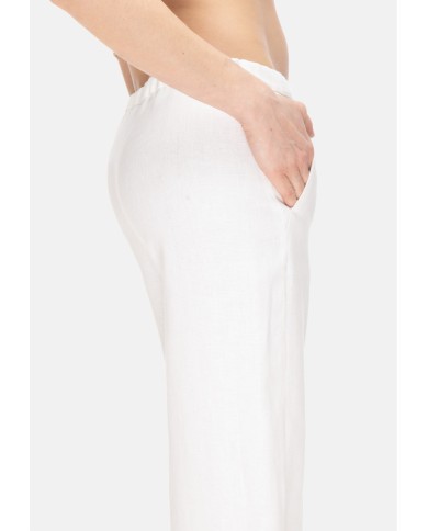 'S MAX MARA Pantaloni donna lino bianchi