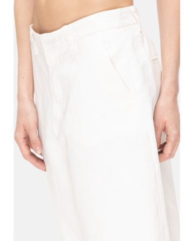 'S MAX MARA Bermuda donna misto lino bianchi