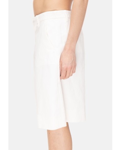 'S MAX MARA Bermuda donna misto lino bianchi