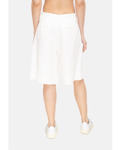 'S MAX MARA Bermuda donna misto lino bianchi