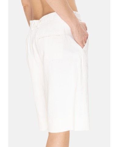 'S MAX MARA Bermuda donna misto lino bianchi
