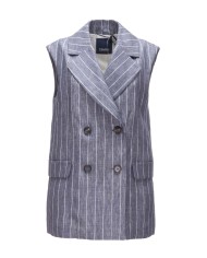 'S MAX MARA Gilet donna gessato blu