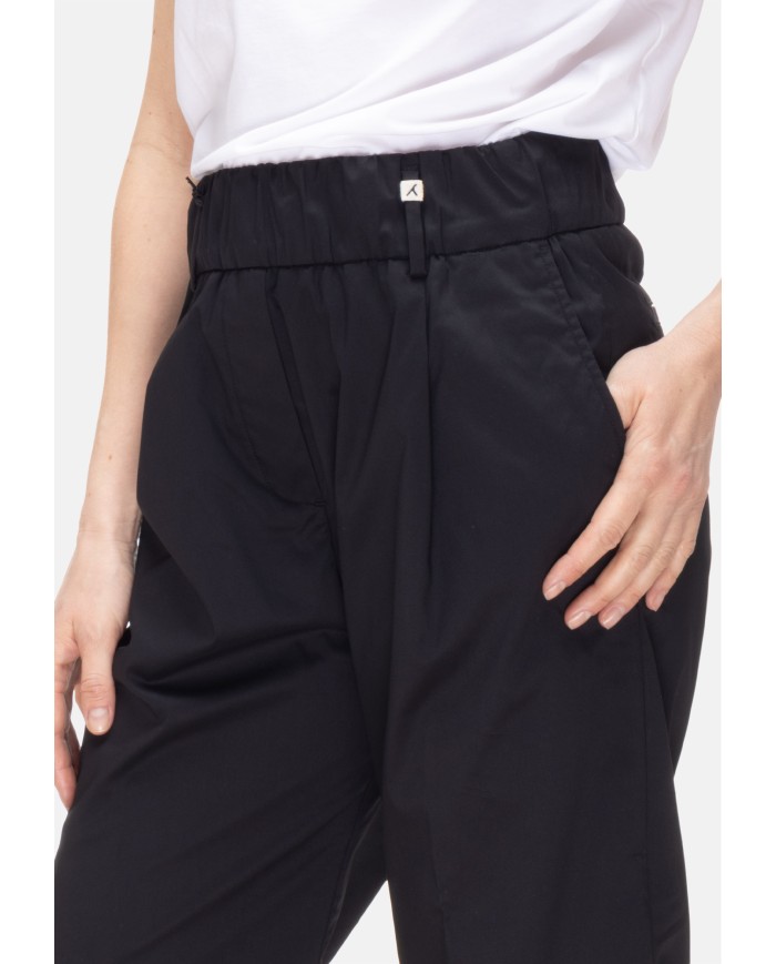 MYTHS Pantaloni donna elastico in vita Nero