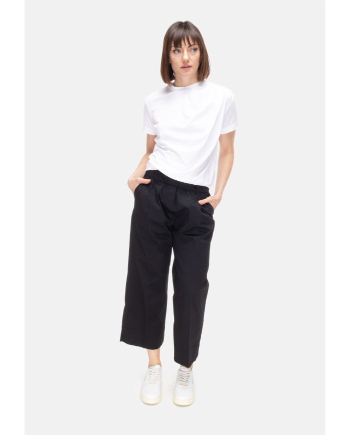 MYTHS Pantaloni donna elastico in vita Nero