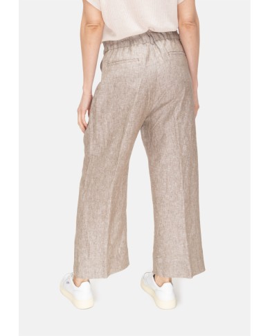 MYTHS Pantaloni donna elastico in vita Beige