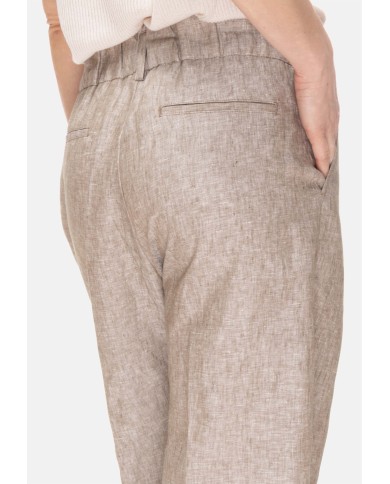 MYTHS Pantaloni donna elastico in vita Beige
