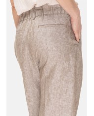 MYTHS Pantaloni donna elastico in vita Beige