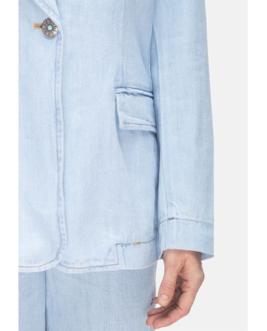 SHAFT JEANS Giacca donna denim super Chiaro