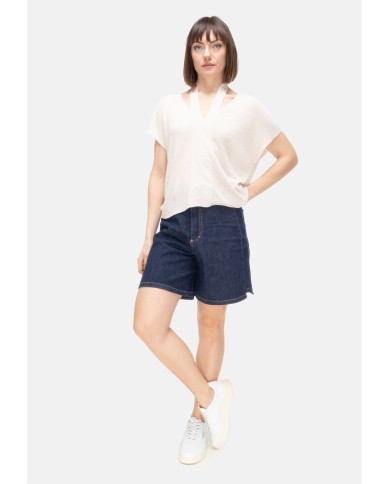 SHAFT JEANS Bermuda denim donna blu