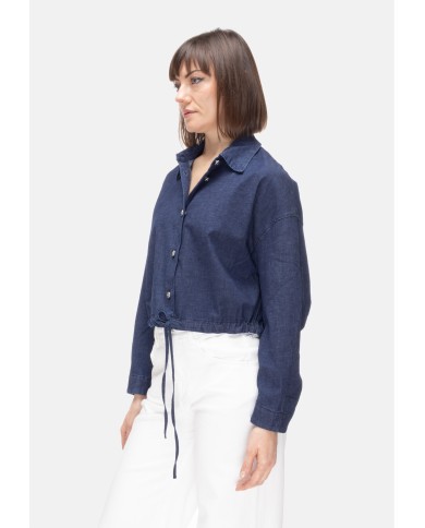 SHAFT JEANS Camicia jeans donna blu