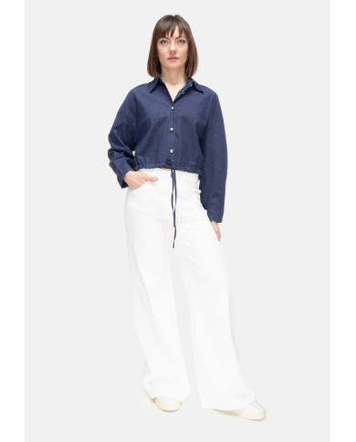 SHAFT JEANS Camicia jeans donna blu