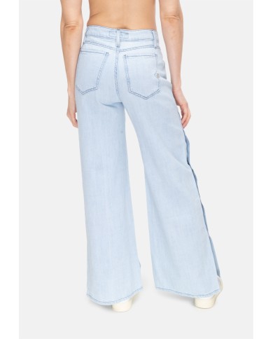 SHAFT JEANS Jeans donna bottoni laterali Blu chiaro