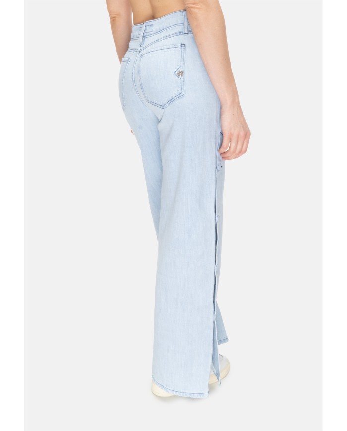 SHAFT JEANS Jeans donna bottoni laterali Blu chiaro