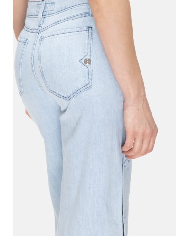 SHAFT JEANS Jeans donna bottoni laterali Blu chiaro