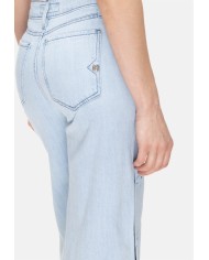 SHAFT JEANS Jeans donna bottoni laterali Blu chiaro