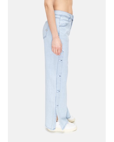 SHAFT JEANS Jeans donna bottoni laterali Blu chiaro