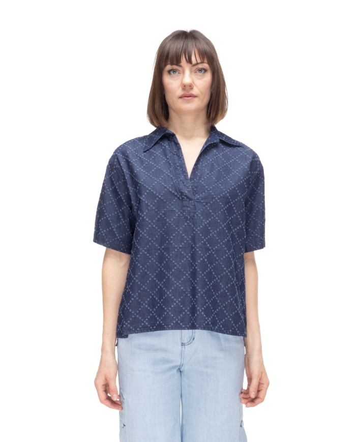 SHAFT JEANS Camicia denim donna blu