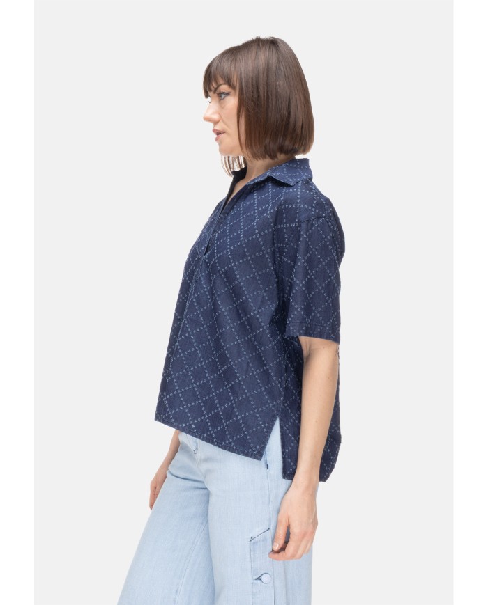 SHAFT JEANS Camicia denim donna blu