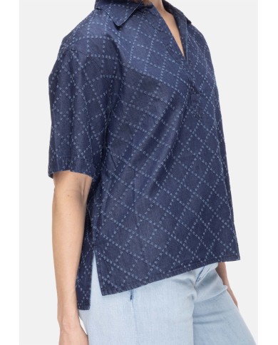 SHAFT JEANS Camicia denim donna blu