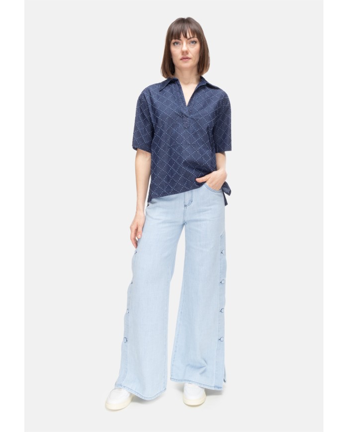 SHAFT JEANS Camicia denim donna blu