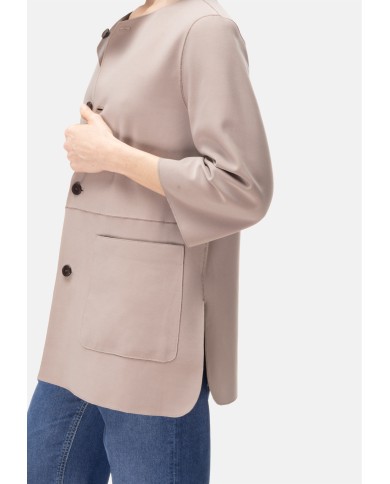 THE JACKIE Soprabito pelle donna reversibile marrone beige